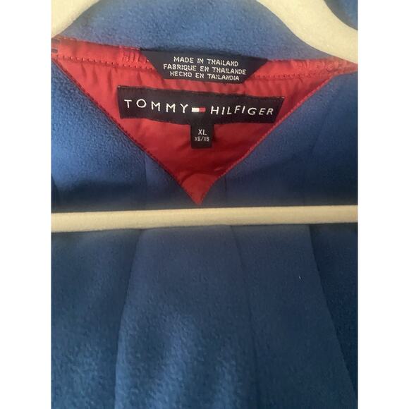 Vintage 90s Tommy Hilfiger Jacket XL Fleece Lined Red Blue Yellow Red - Picture 13 of 13